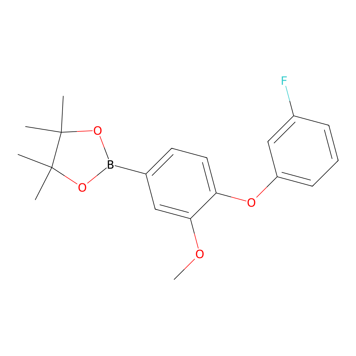 2-(4-(3-Fluorophenoxy)-3-methoxyphenyl)-4,4,5,5-tetramethyl-1,3,2-dioxaborolane molecular structure, CAS 1196395-71-7