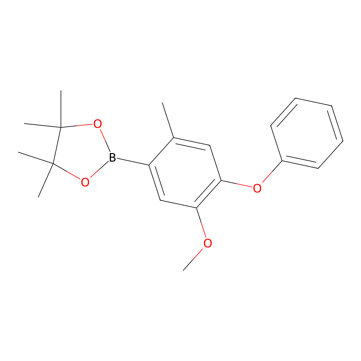 2-(5-Methoxy-2-methyl-4-phenoxyphenyl)-4,4,5,5-tetramethyl-1,3,2-dioxaborolane molecular structure, CAS 1196395-79-5