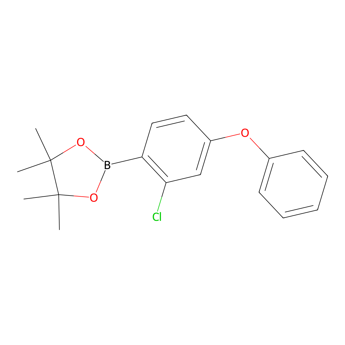 2-(2-Chloro-4-phenoxyphenyl)-4,4,5,5-tetramethyl-1,3,2-dioxaborolane molecular structure, CAS 1196395-83-1