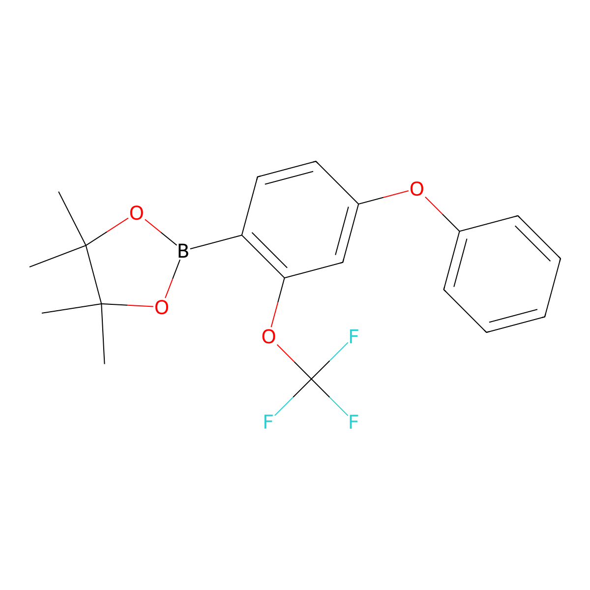 4,4,5,5-Tetramethyl-2-(4-phenoxy-2-(trifluoromethoxy)phenyl)-1,3,2-dioxaborolane molecular structure, CAS 1196395-85-3