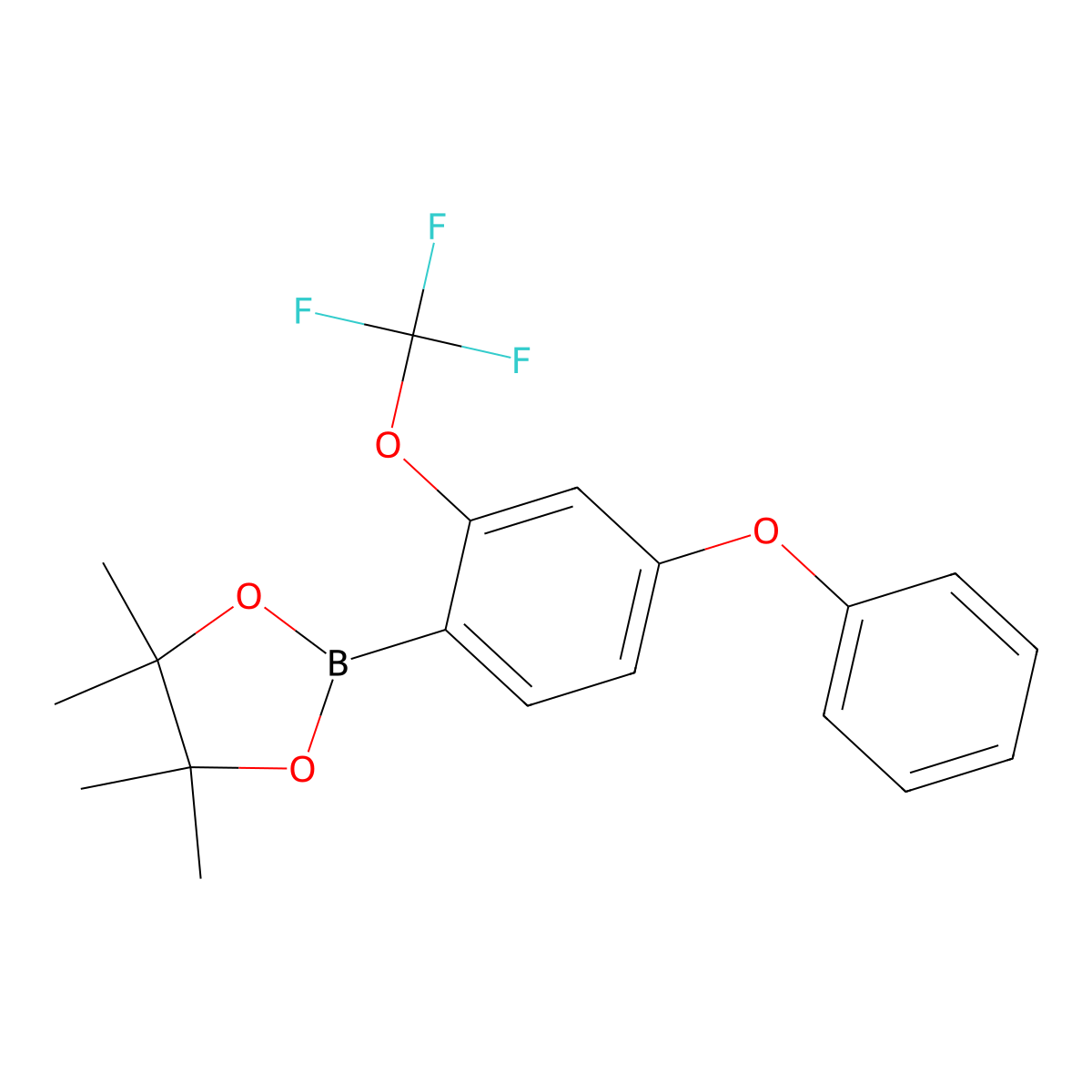 4,4,5,5-Tetramethyl-2-(4-phenoxy-2-(trifluoromethoxy)phenyl)-1,3,2-dioxaborolane molecular structure, CAS 1196395-85-3