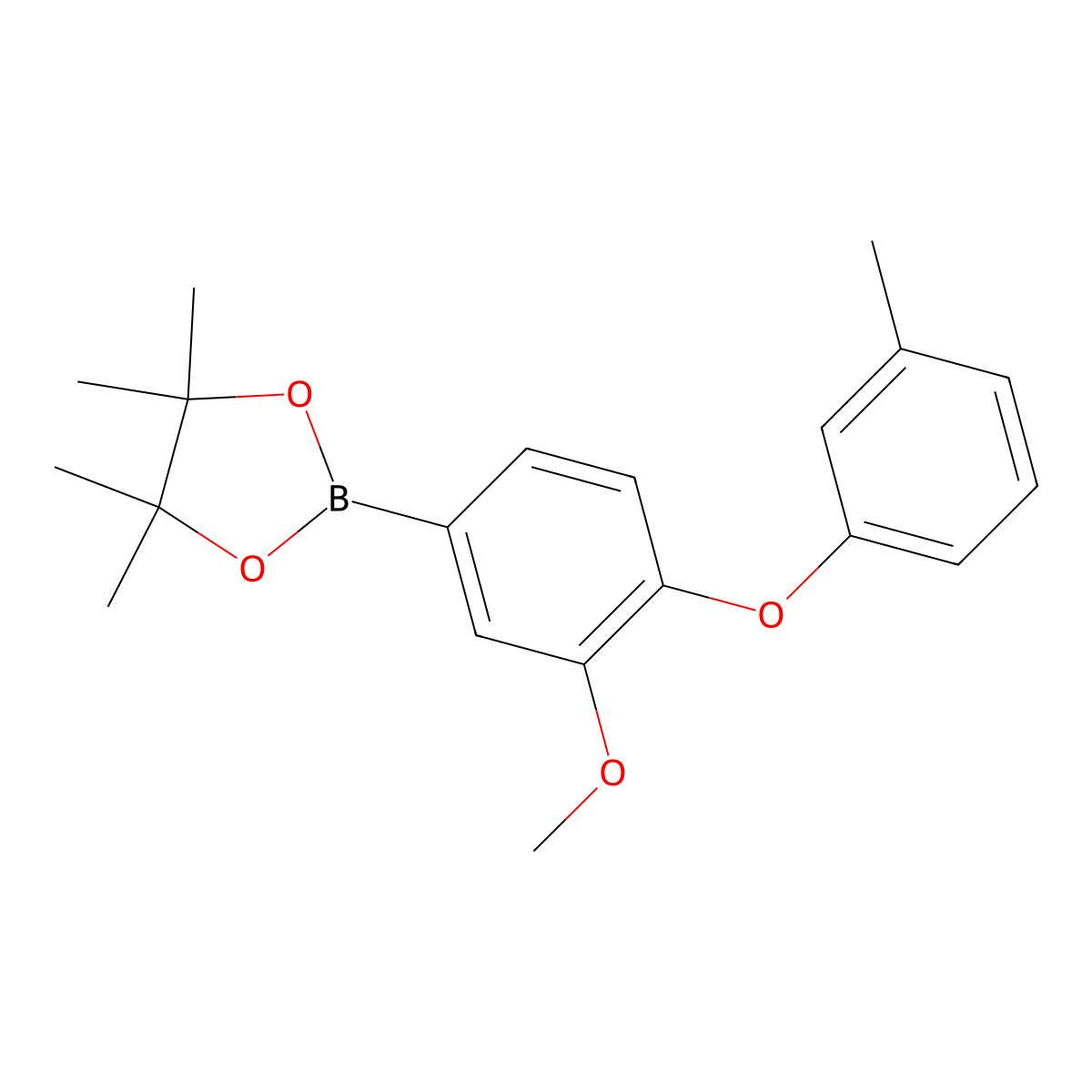 2-(3-Methoxy-4-(m-tolyloxy)phenyl)-4,4,5,5-tetramethyl-1,3,2-dioxaborolane molecular structure, CAS 1196395-89-7