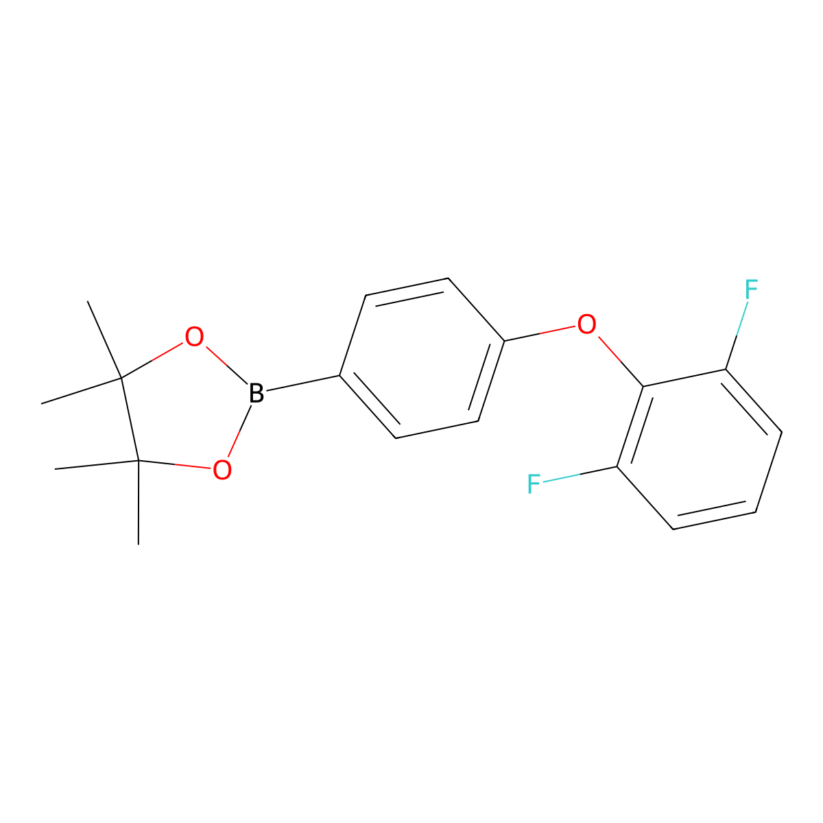 2-(4-(2,6-Difluorophenoxy)phenyl)-4,4,5,5-tetramethyl-1,3,2-dioxaborolane molecular structure, CAS 1196396-03-8