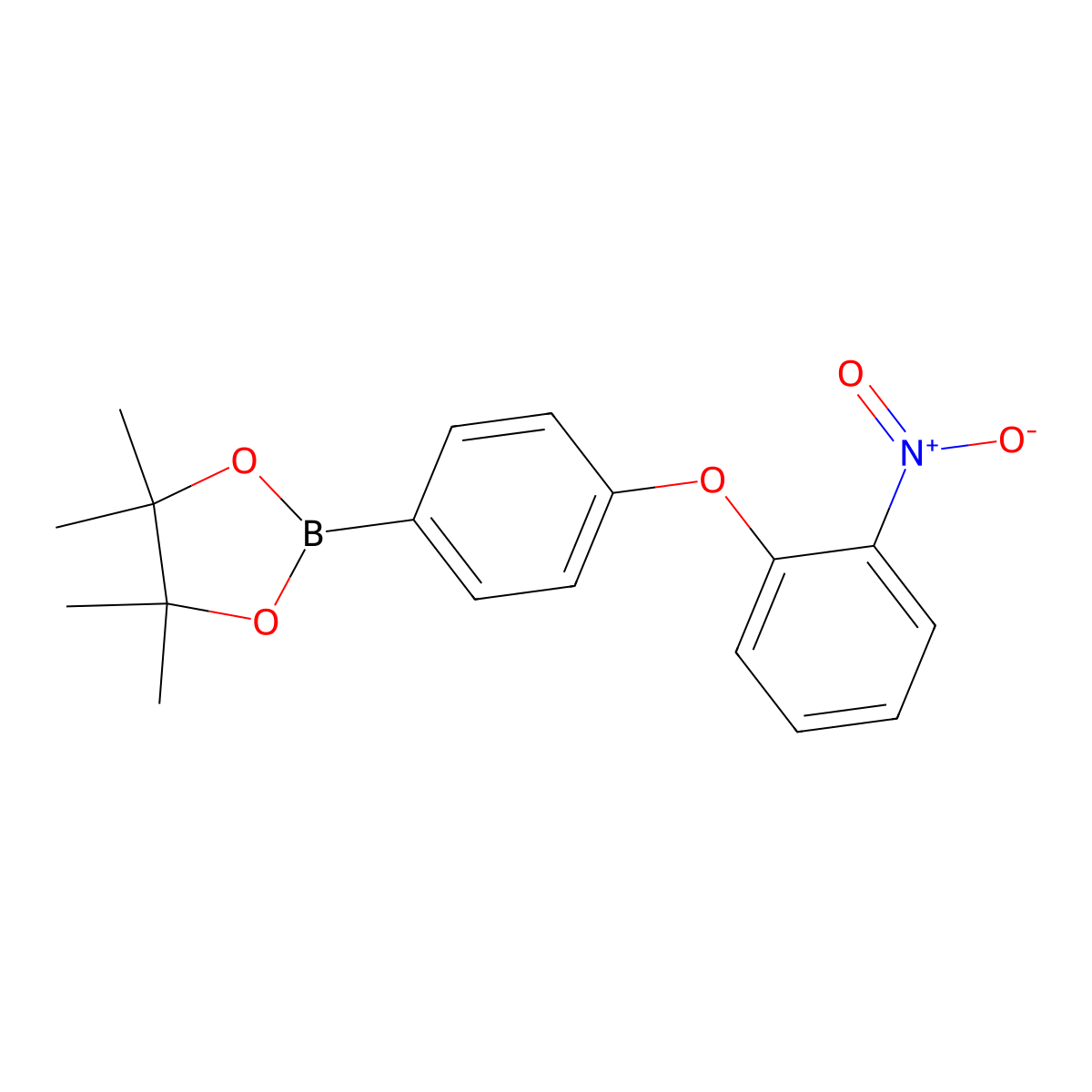 4,4,5,5-Tetramethyl-2-(4-(2-nitrophenoxy)phenyl)-1,3,2-dioxaborolane molecular structure, CAS 1196396-07-2