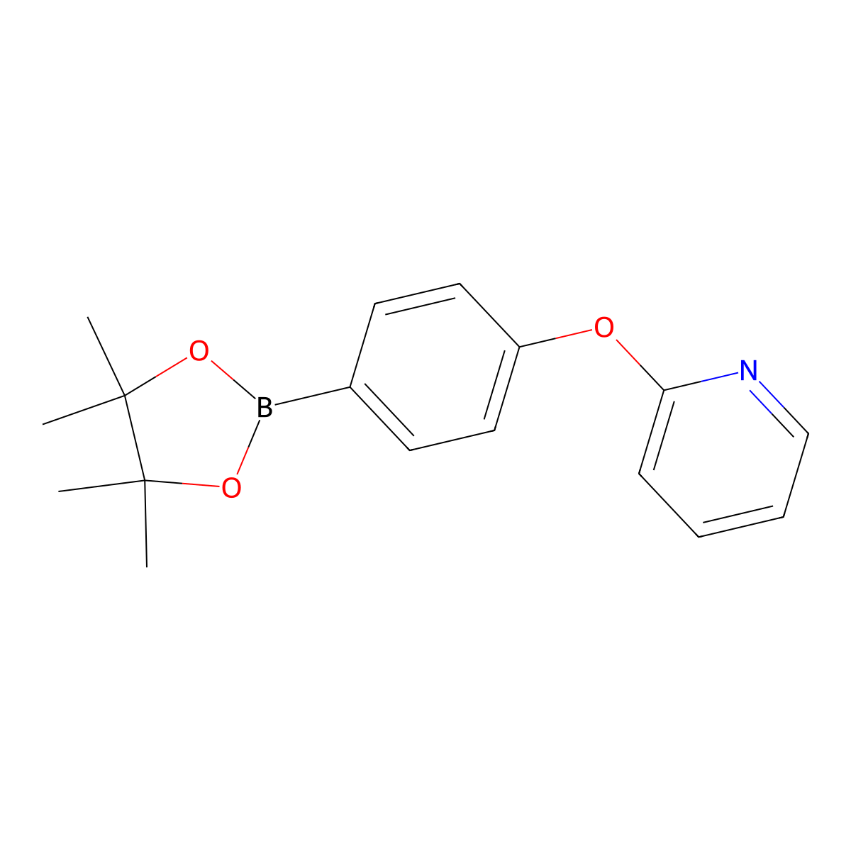 2-[4-(4,4,5,5-Tetramethyl-1,3,2-dioxaborolan-2-yl)phenoxy]pyridine molecular structure, CAS 1196396-14-1