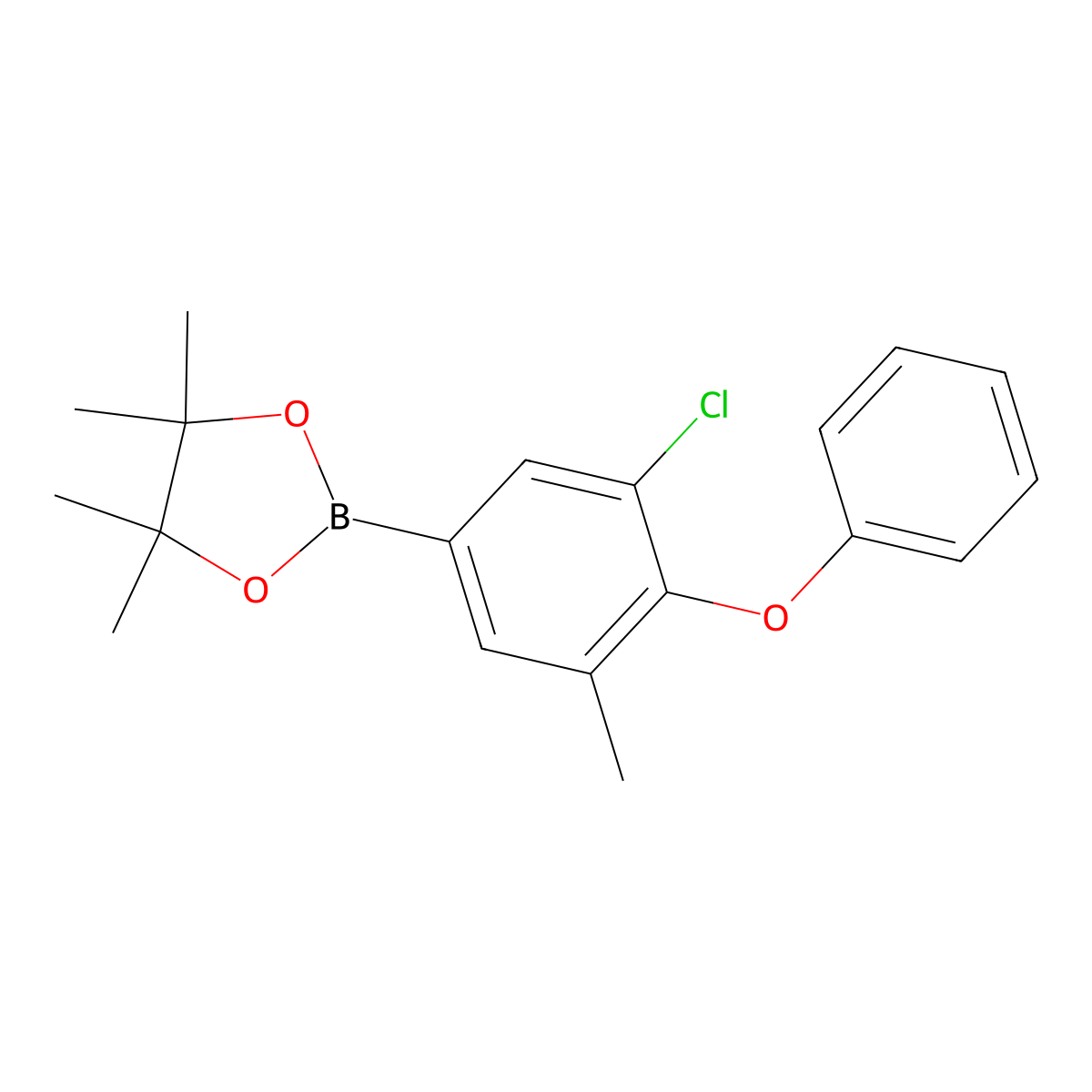 2-(3-Chloro-5-methyl-4-phenoxyphenyl)-4,4,5,5-tetramethyl-1,3,2-dioxaborolane molecular structure, CAS 1196396-16-3