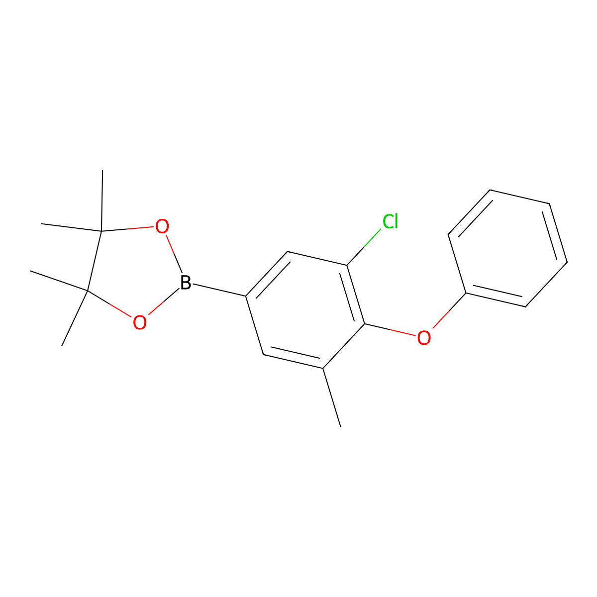 2-(3-Chloro-5-methyl-4-phenoxyphenyl)-4,4,5,5-tetramethyl-1,3,2-dioxaborolane molecular structure, CAS 1196396-16-3