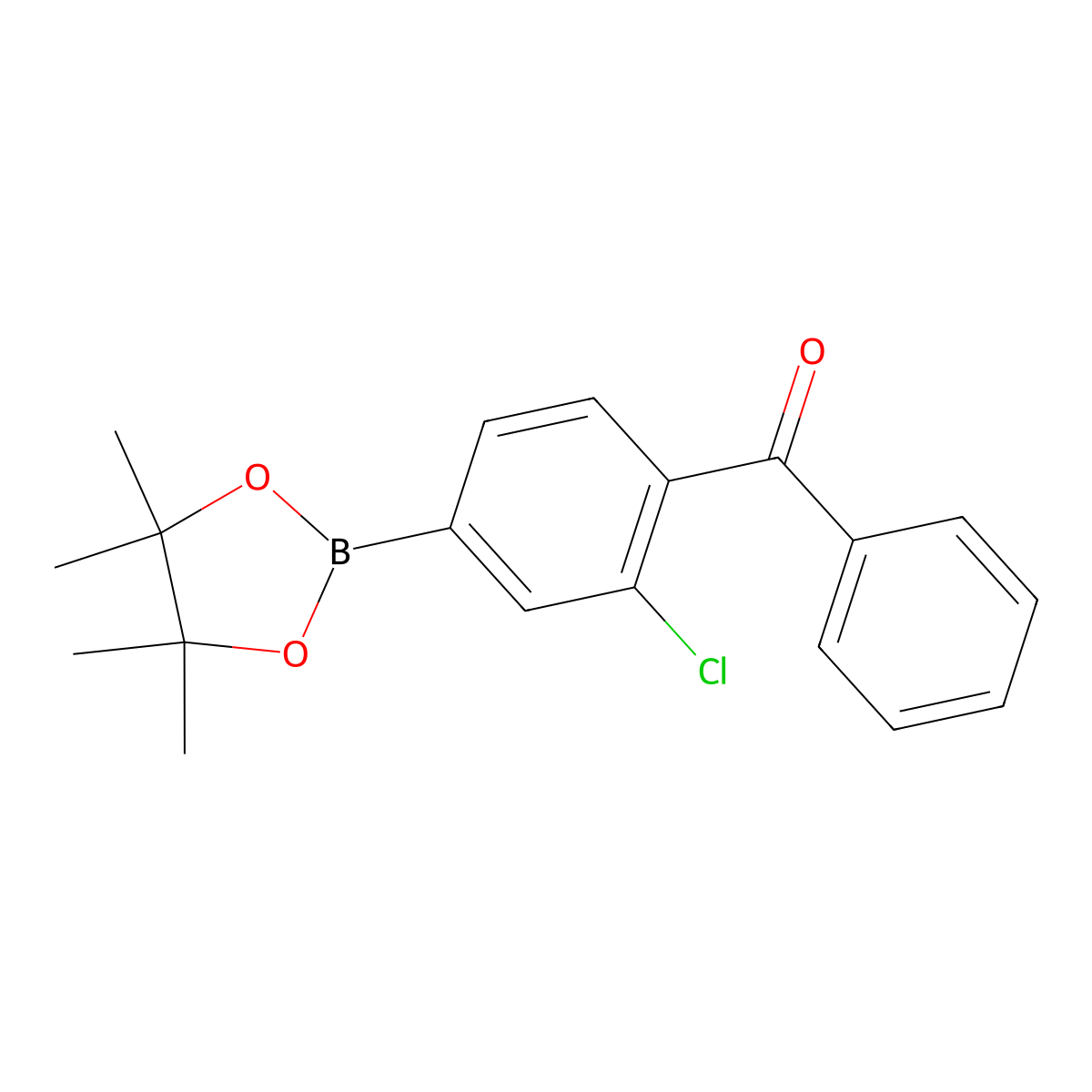(2-Chloro-4-(4,4,5,5-tetramethyl-1,3,2-dioxaborolan-2-yl)phenyl)(phenyl)methanone molecular structure, CAS 1196396-19-6