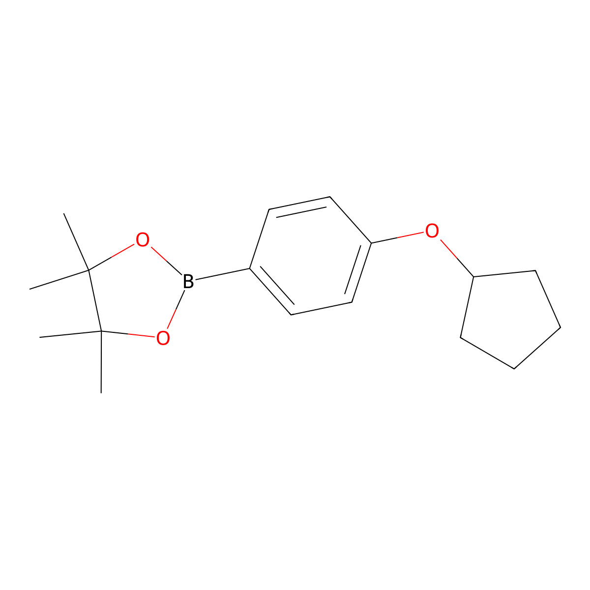 2-(4-(Cyclopentyloxy)phenyl)-4,4,5,5-tetramethyl-1,3,2-dioxaborolane molecular structure, CAS 1196396-29-8