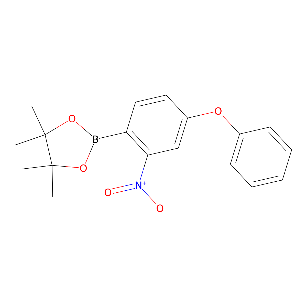 4,4,5,5-Tetramethyl-2-(2-nitro-4-phenoxyphenyl)-1,3,2-dioxaborolane molecular structure, CAS 1196396-32-3