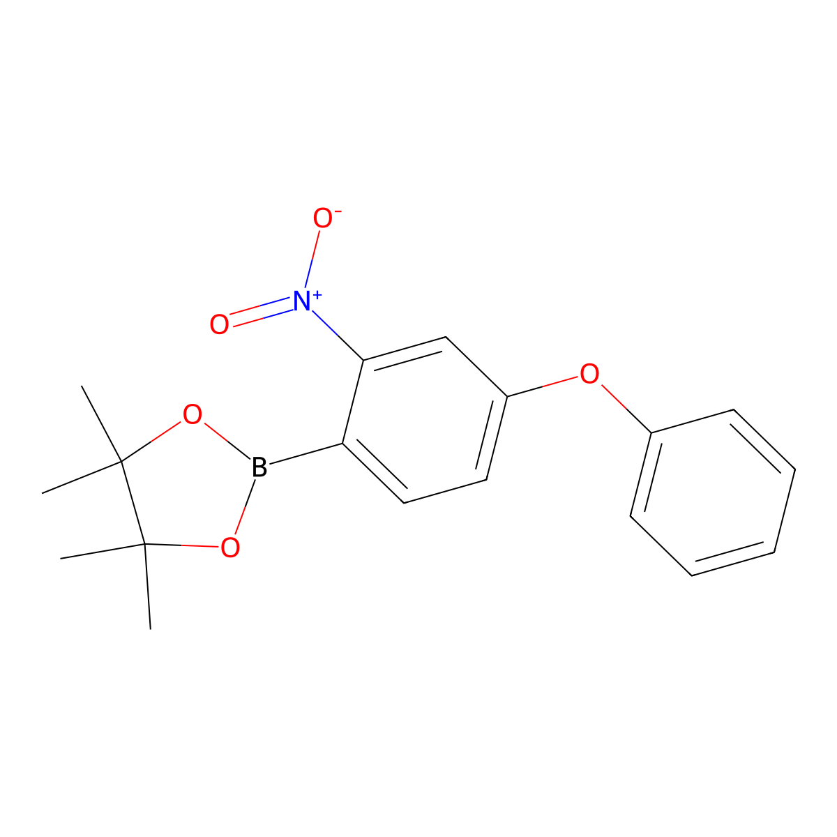 4,4,5,5-Tetramethyl-2-(2-nitro-4-phenoxyphenyl)-1,3,2-dioxaborolane molecular structure, CAS 1196396-32-3