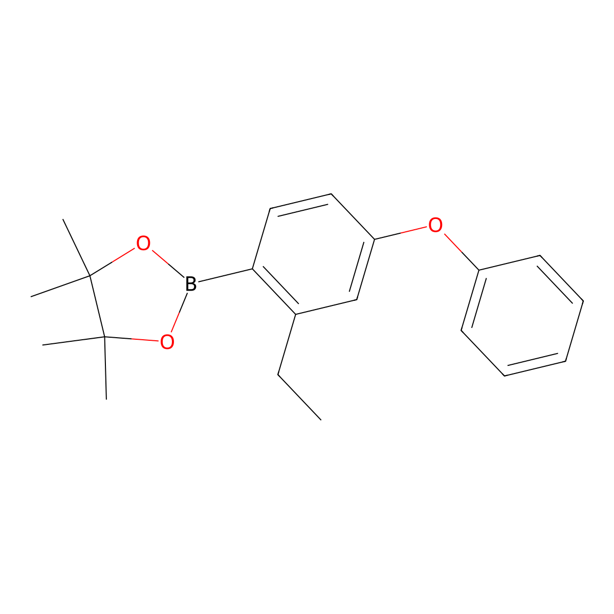 2-(2-Ethyl-4-phenoxyphenyl)-4,4,5,5-tetramethyl-1,3,2-dioxaborolane molecular structure, CAS 1196396-33-4