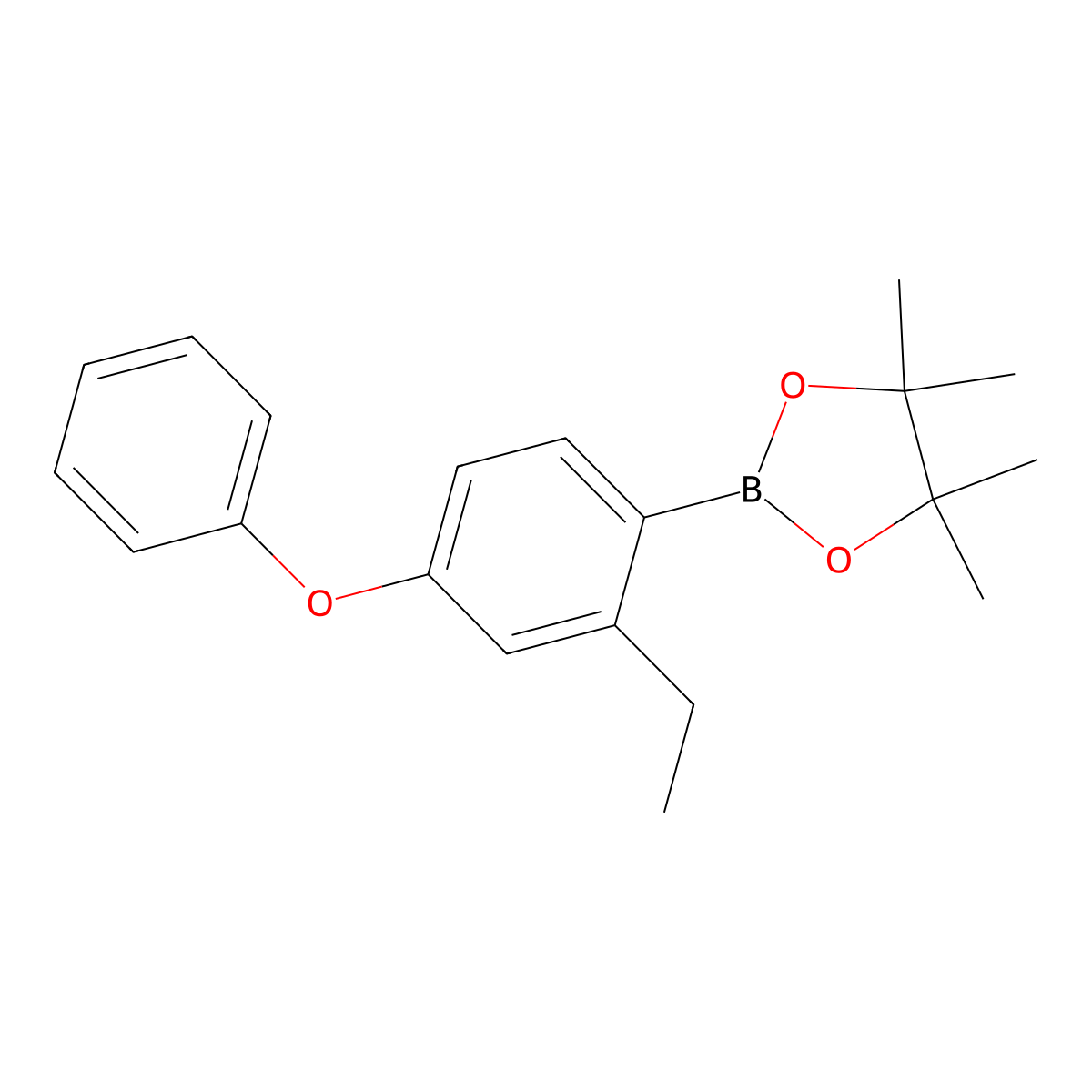 2-(2-Ethyl-4-phenoxyphenyl)-4,4,5,5-tetramethyl-1,3,2-dioxaborolane molecular structure, CAS 1196396-33-4