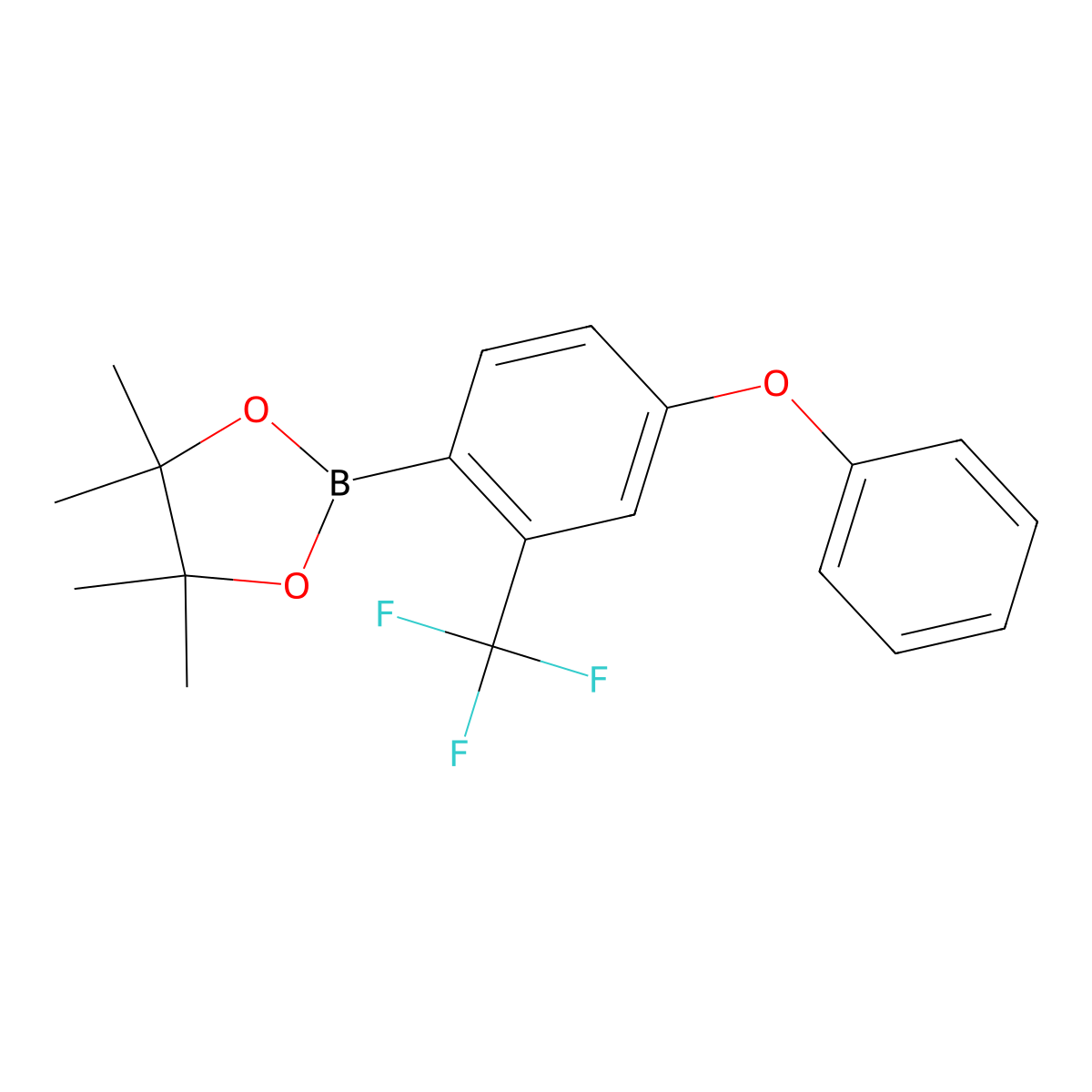 4,4,5,5-Tetramethyl-2-(4-phenoxy-2-(trifluoromethyl)phenyl)-1,3,2-dioxaborolane molecular structure, CAS 1196396-64-1