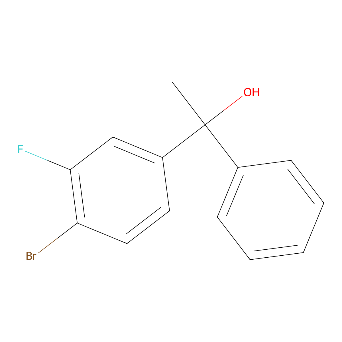 4-Bromo-3-fluoro-alpha-methyl-alpha-phenylbenZenemethanol molecular structure, CAS 1196396-75-4