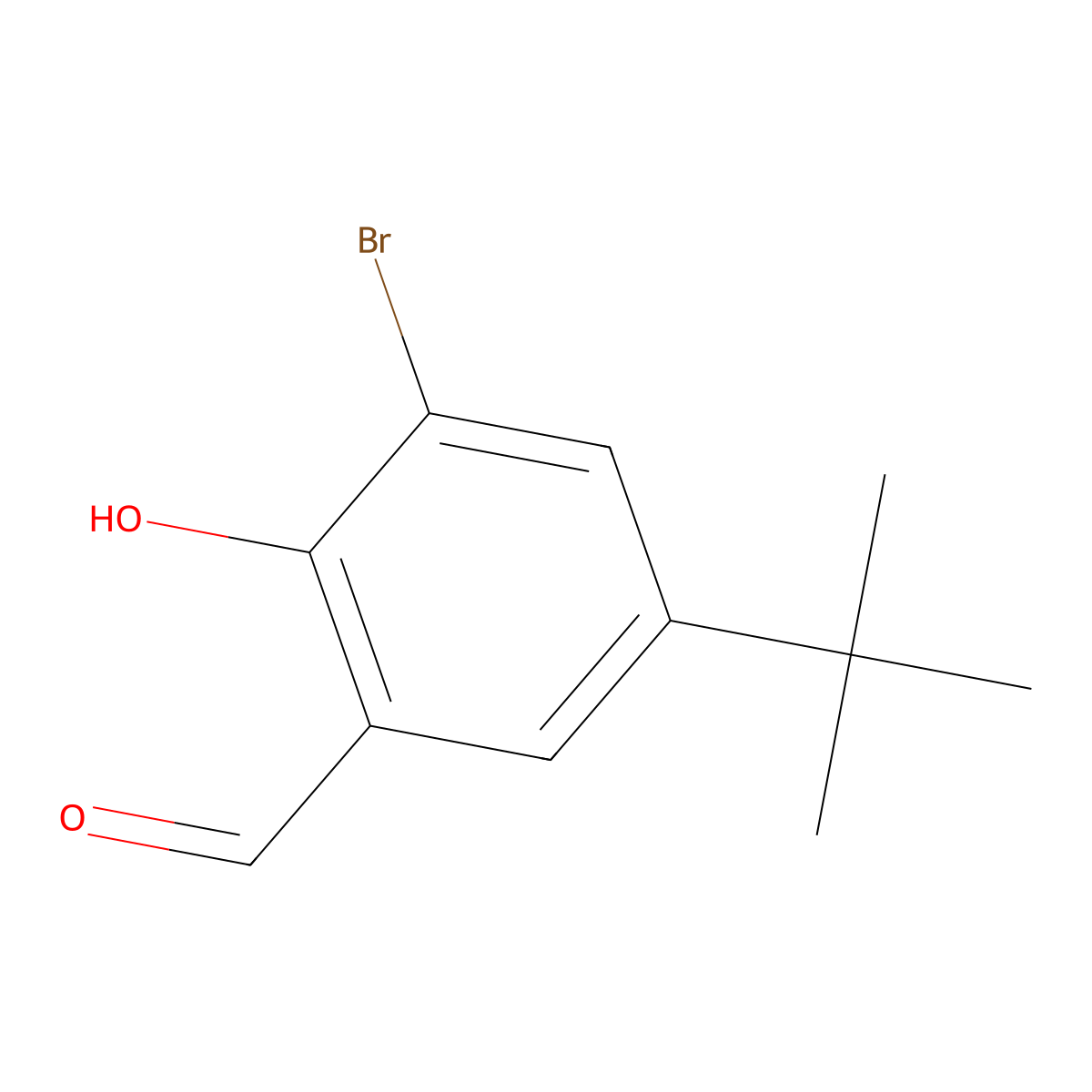 3-Bromo-5-tert-butyl-2-hydroxybenzaldehyde molecular structure, CAS 119646-68-3