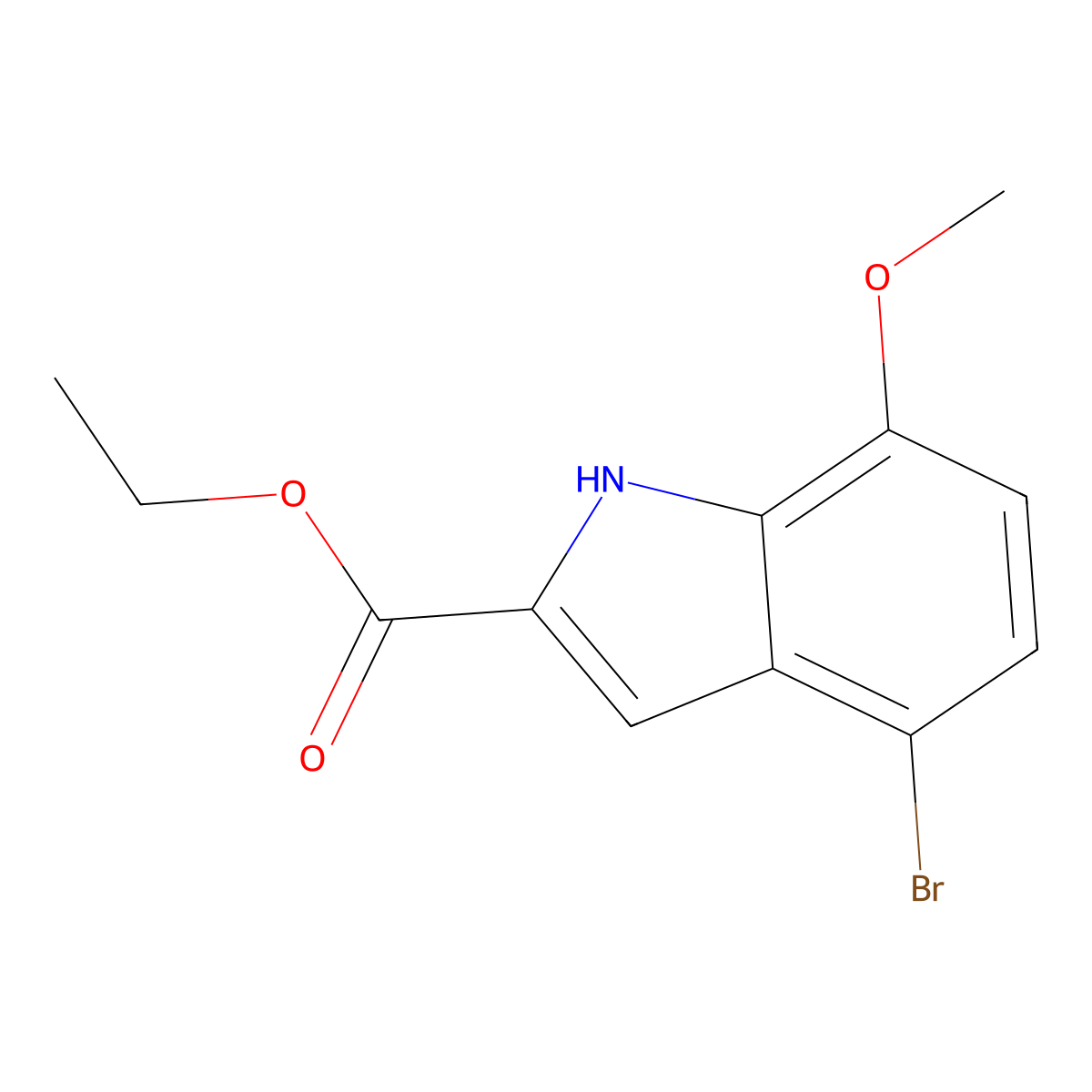 Ethyl 4-bromo-7-methoxy-1H-indole-2-carboxylate molecular structure, CAS 119647-77-7