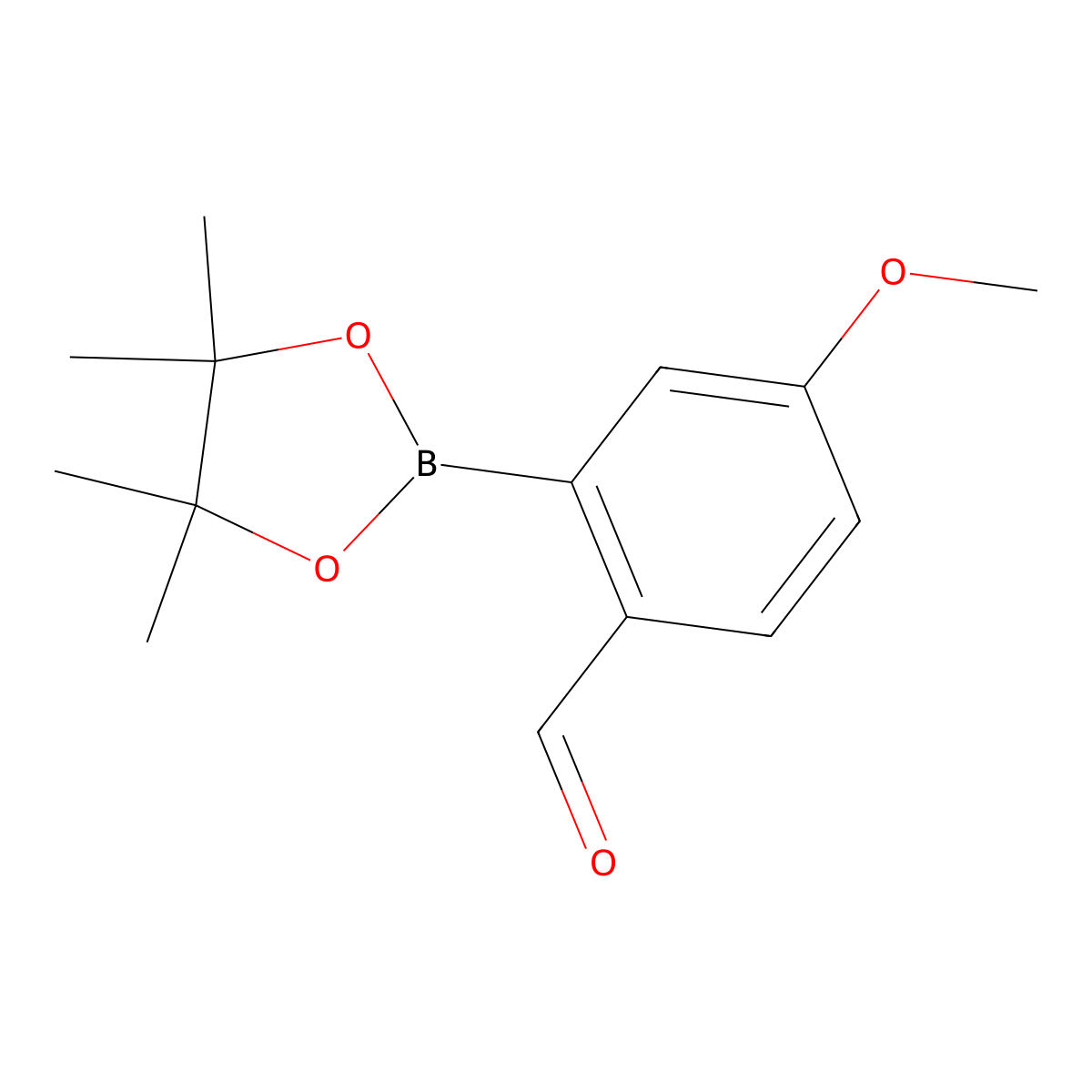 4-Methoxy-2-(4,4,5,5-tetramethyl-1,3,2-dioxaborolan-2-yl)benzaldehyde molecular structure, CAS 1196474-59-5