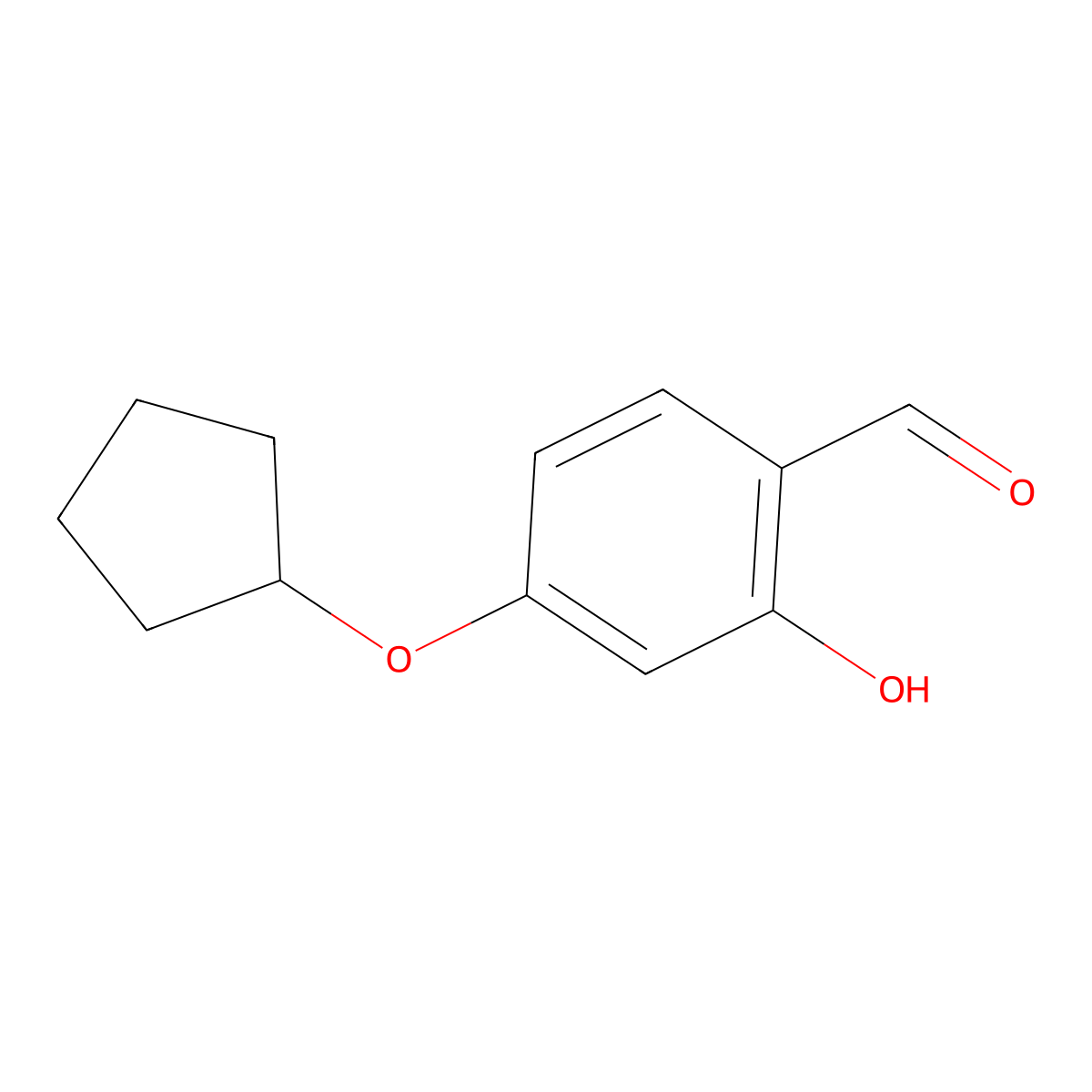 4-(cyclopentyloxy)-2-hydroxyBenzaldehyde molecular structure, CAS 1196474-82-4