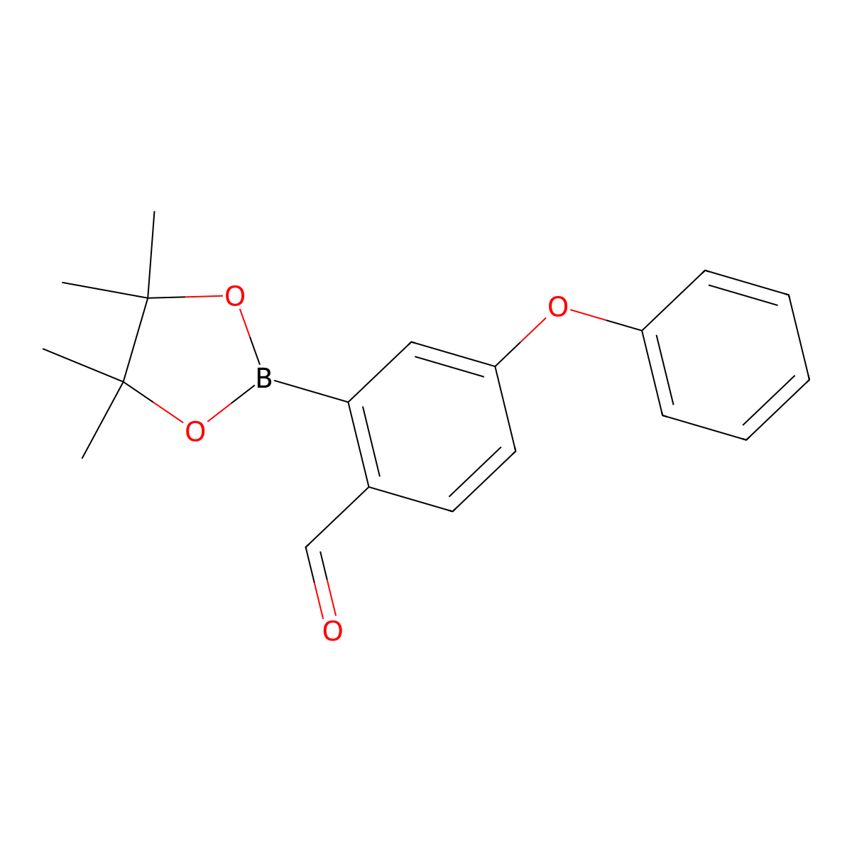 4-Phenoxy-2-(4,4,5,5-tetramethyl-1,3,2-dioxaborolan-2-yl)benzaldehyde molecular structure, CAS 1196474-93-7