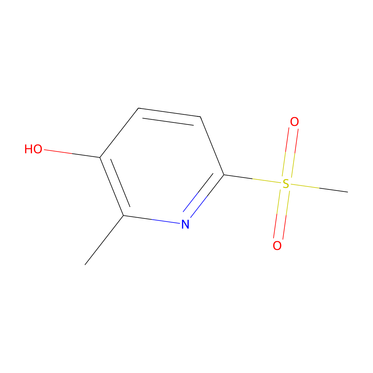 2-Methyl-6-(methylsulfonyl)pyridin-3-ol molecular structure, CAS 1196486-66-4