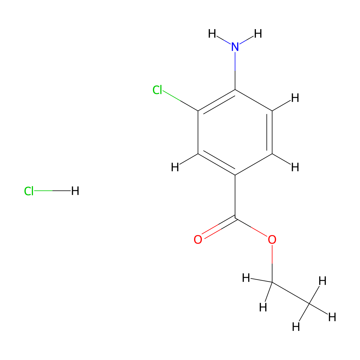 Ethyl 4-amino-3-chlorobenzoate hydrochloride molecular structure, CAS 1196501-56-0