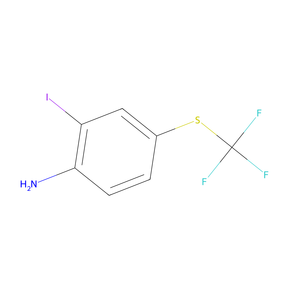 2-Iodo-4-[(trifluoromethyl)sulfanyl]aniline molecular structure, CAS 1196501-59-3