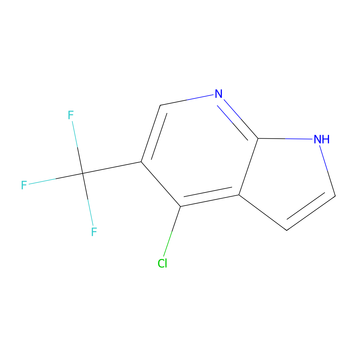 4-Chloro-5-(trifluoromethyl)-1H-pyrrolo[2,3-b]pyridine molecular structure, CAS 1196507-58-0