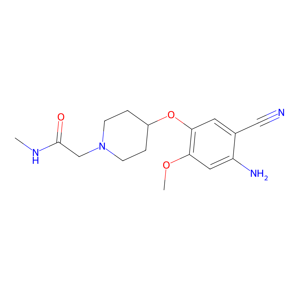 2-(4-(4-Amino-5-cyano-2-methoxyphenoxy)piperidin-1-YL)-N-methylacetamide molecular structure, CAS 1196531-38-0