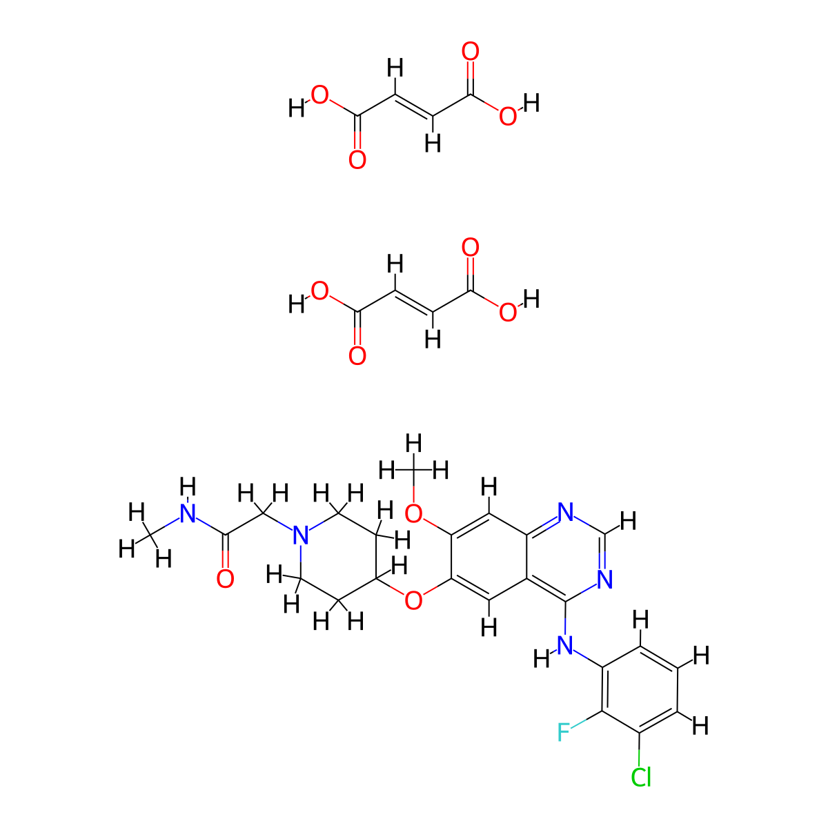 Sapitinib difumurate molecular structure, CAS 1196531-39-1
