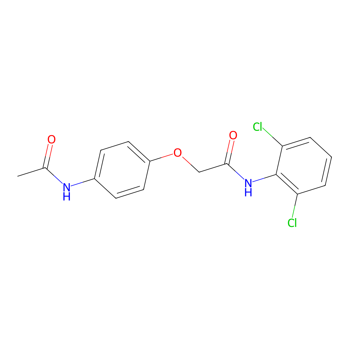 2-[4-(acetylamino)phenoxy]-N-(2,6-dichlorophenyl)acetamide molecular structure, CAS 1196531-62-0