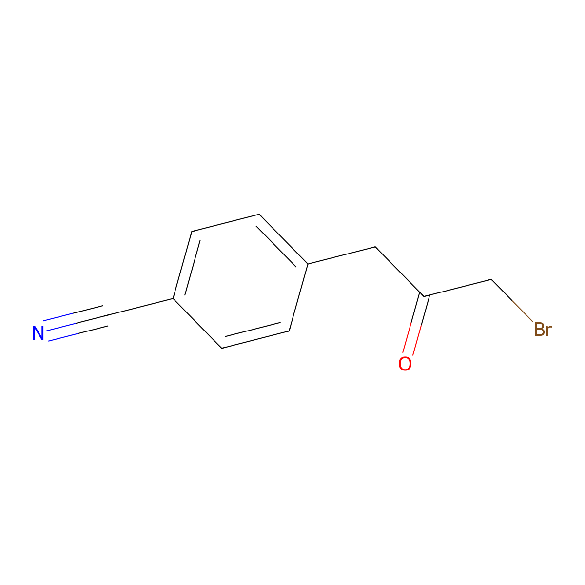 4-(3-Bromo-2-oxopropyl)benzonitrile molecular structure, CAS 1196532-44-1