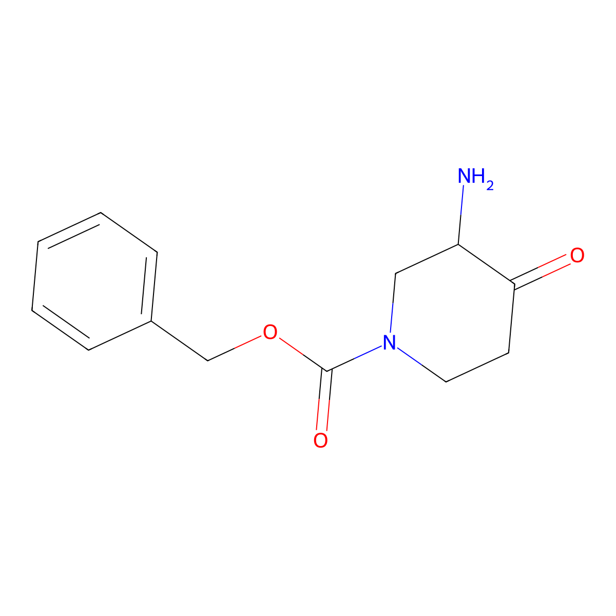 Benzyl 3-amino-4-oxopiperidine-1-carboxylate molecular structure, CAS 1196532-90-7