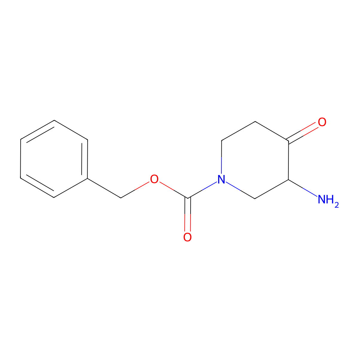 Benzyl 3-amino-4-oxopiperidine-1-carboxylate molecular structure, CAS 1196532-90-7