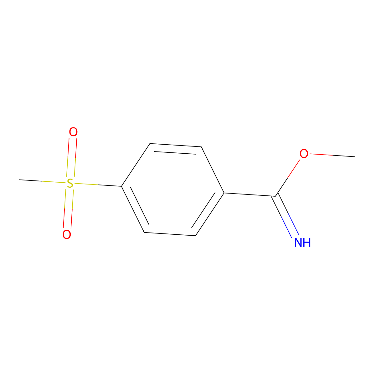 Methyl 4-(methylsulfonyl)benzenecarboximidate molecular structure, CAS 1196532-94-1
