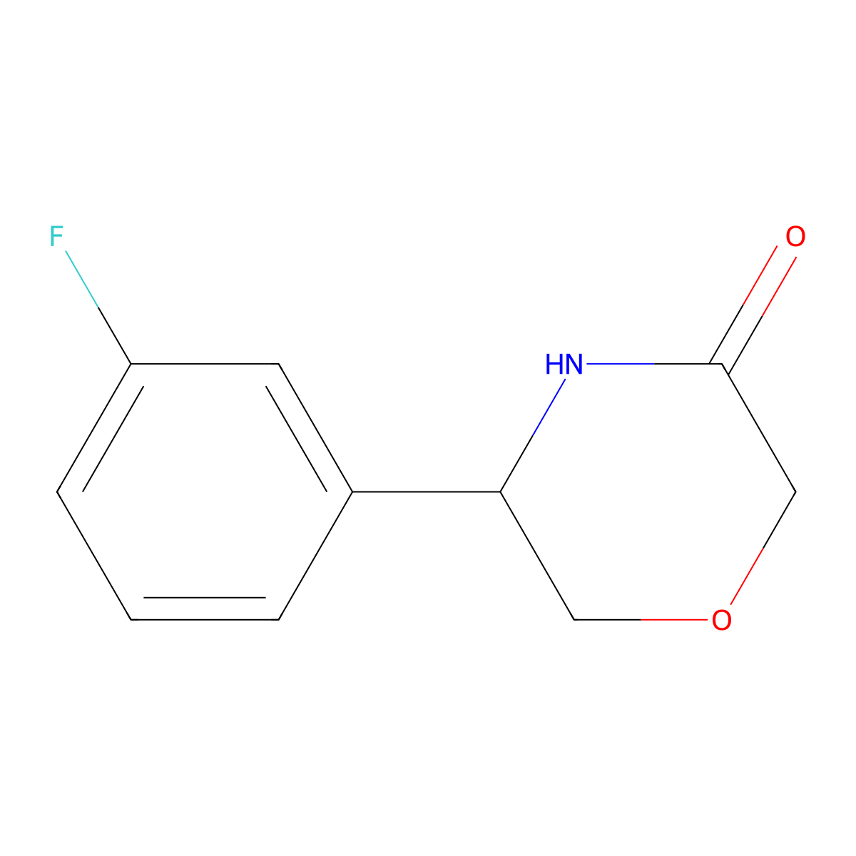 5-(3-Fluorophenyl)morpholin-3-one molecular structure, CAS 1196551-88-8