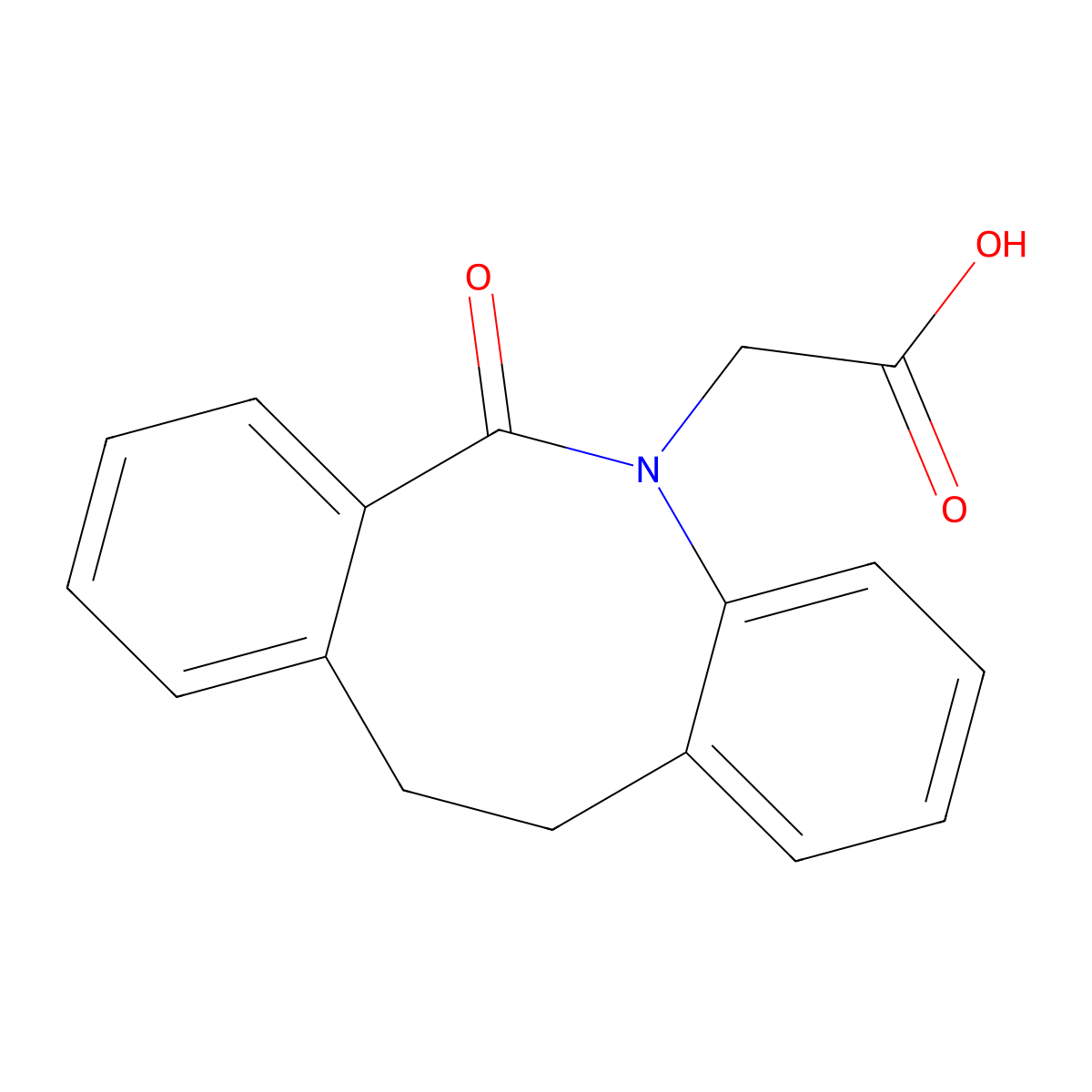Dibenzo[b,f]azocine-5(6H)-acetic acid, 11,12-dihydro-6-oxo- molecular structure, CAS 119656-57-4