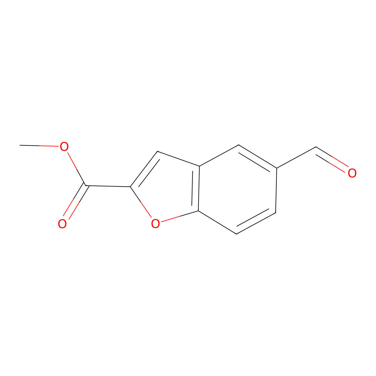 Methyl 5-formylbenzofuran-2-carboxylate molecular structure, CAS 119658-41-2