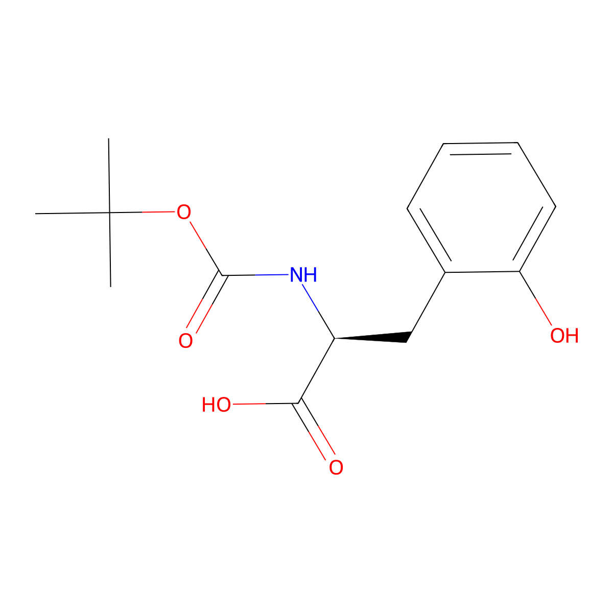 (S)-2-((tert-Butoxycarbonyl)amino)-3-(2-hydroxyphenyl)propanoic acid molecular structure, CAS 119660-45-6