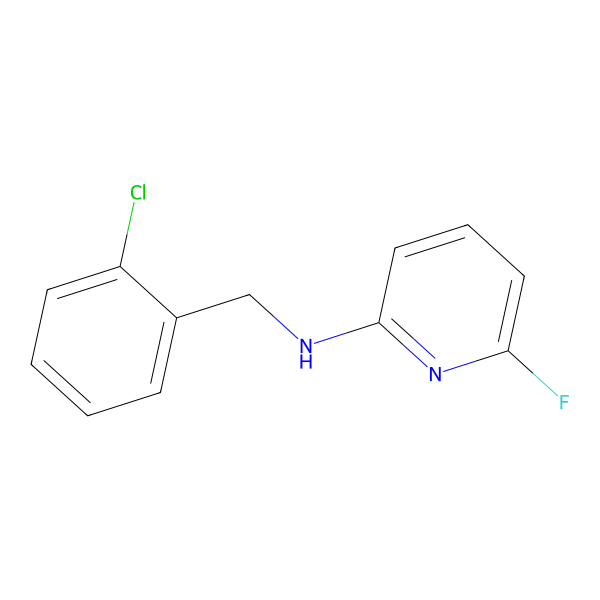(2-Chloro-benzyl)-(6-fluoro-pyridin-2-yl)-amine molecular structure, CAS 1196661-93-4