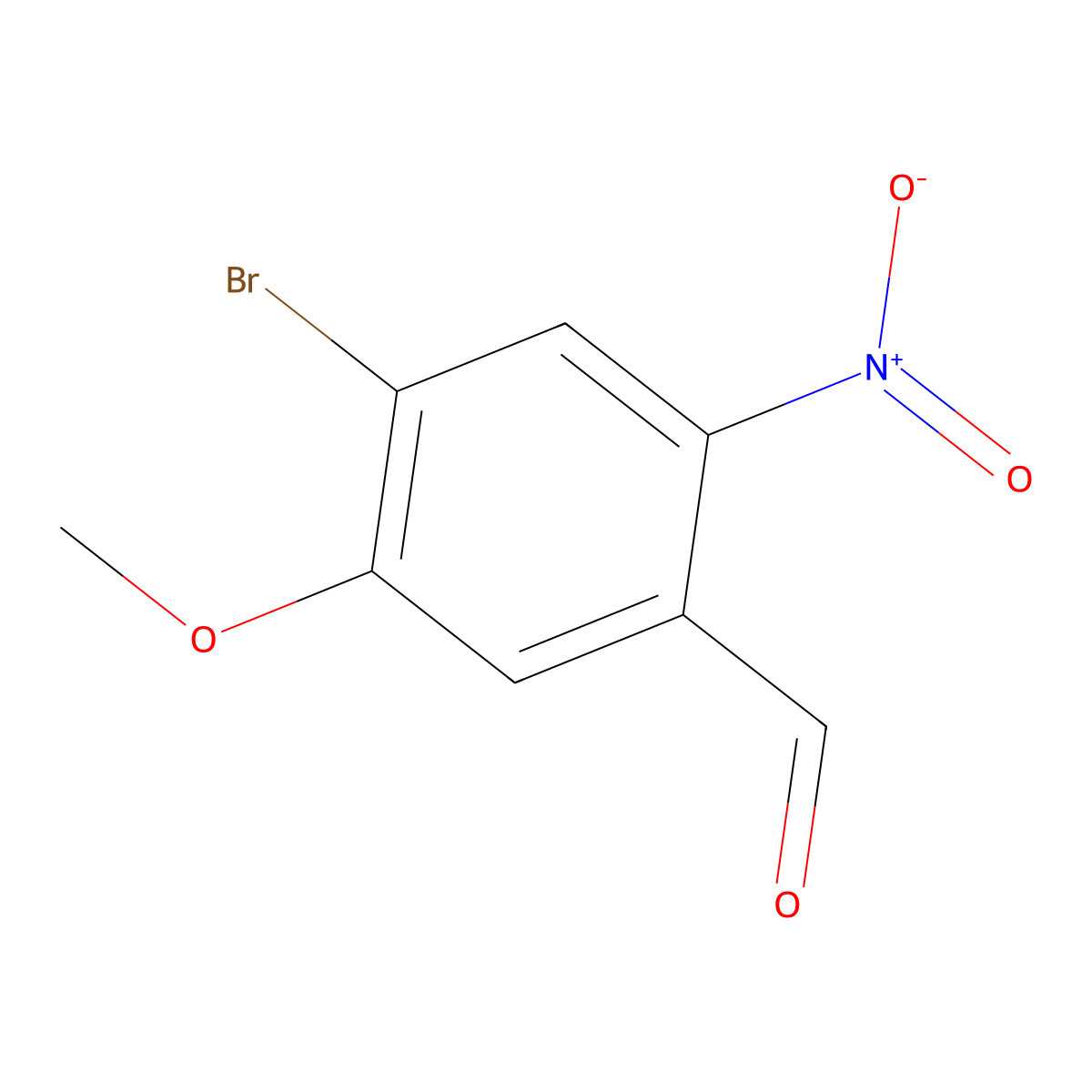 4-Bromo-5-methoxy-2-nitrobenzaldehyde molecular structure, CAS 1196664-96-6