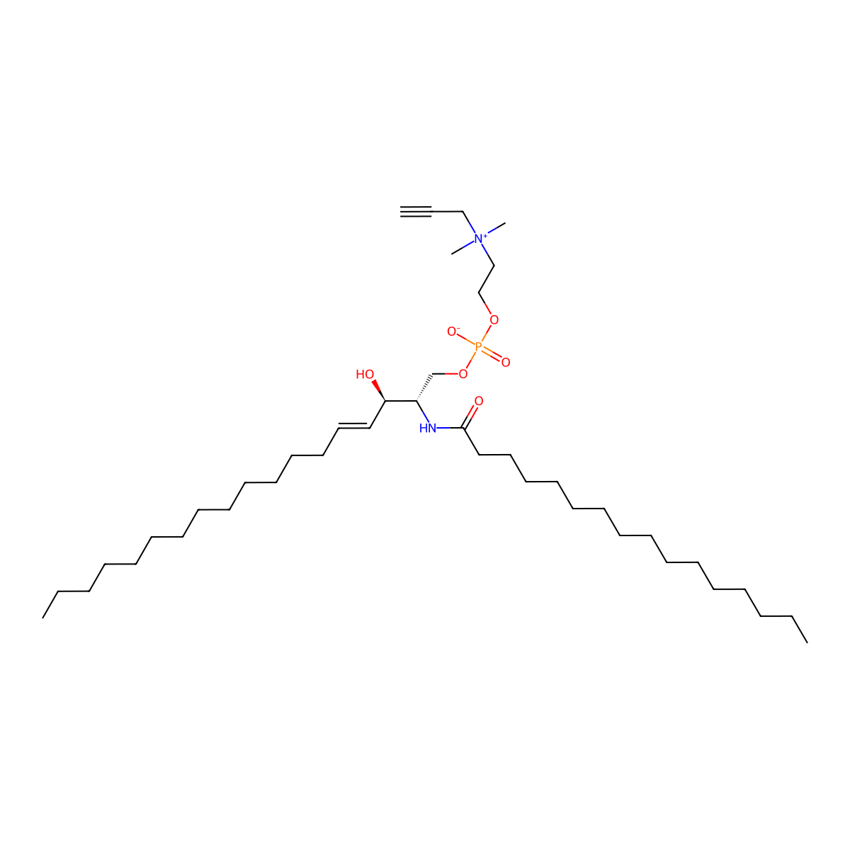 16:0 propargyl SM (d18:1-16:0) molecular structure, CAS 1196670-47-9