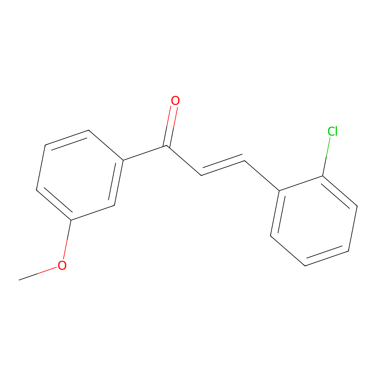 (E)-3-(2-chlorophenyl)-1-(3-methoxyphenyl)prop-2-en-1-one molecular structure, CAS 1196678-99-5