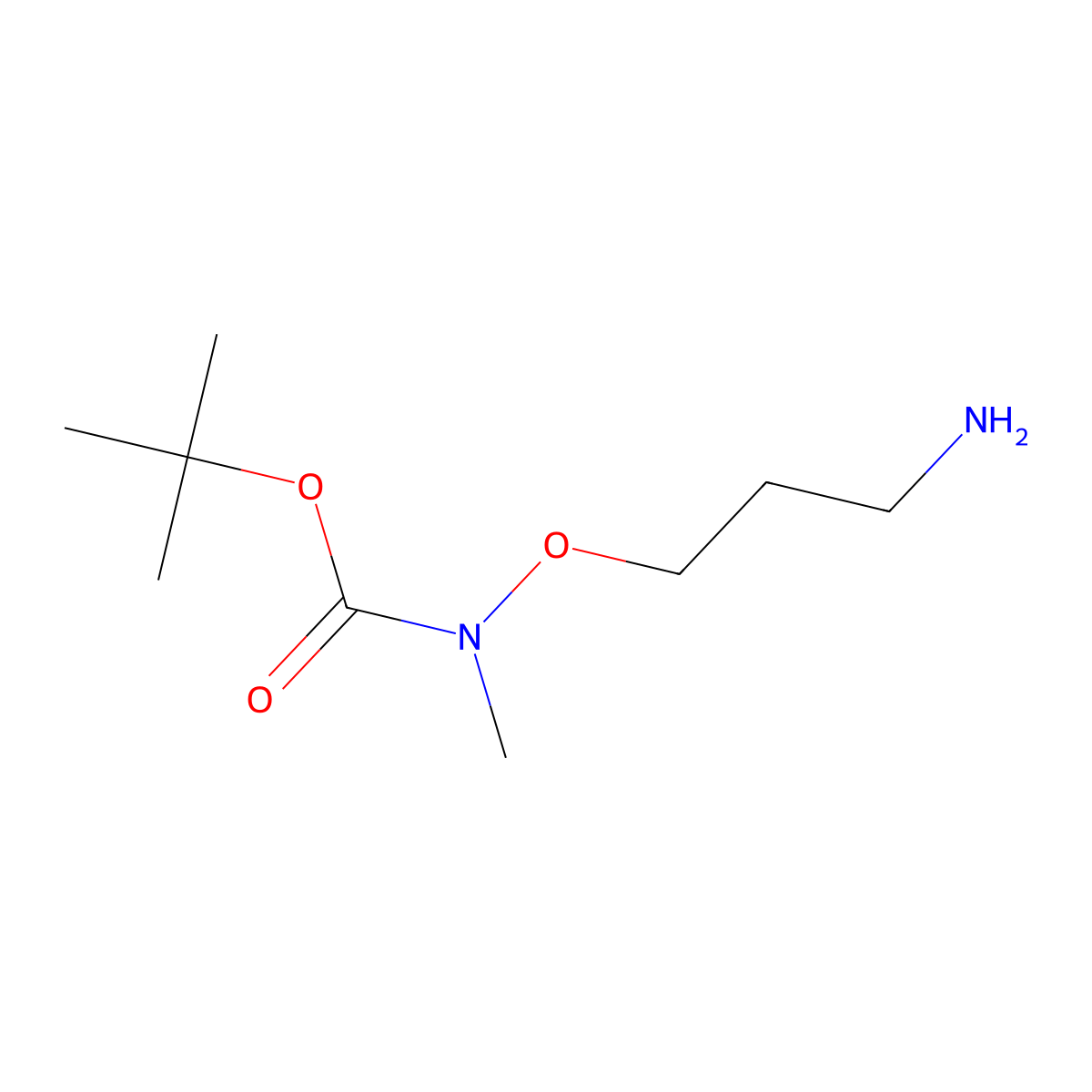 tert-butyl N-(3-aminopropoxy)-N-methylcarbamate molecular structure, CAS 1196681-74-9