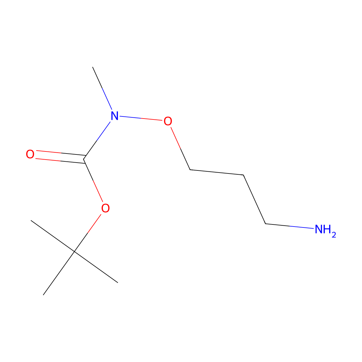tert-butyl N-(3-aminopropoxy)-N-methylcarbamate molecular structure, CAS 1196681-74-9