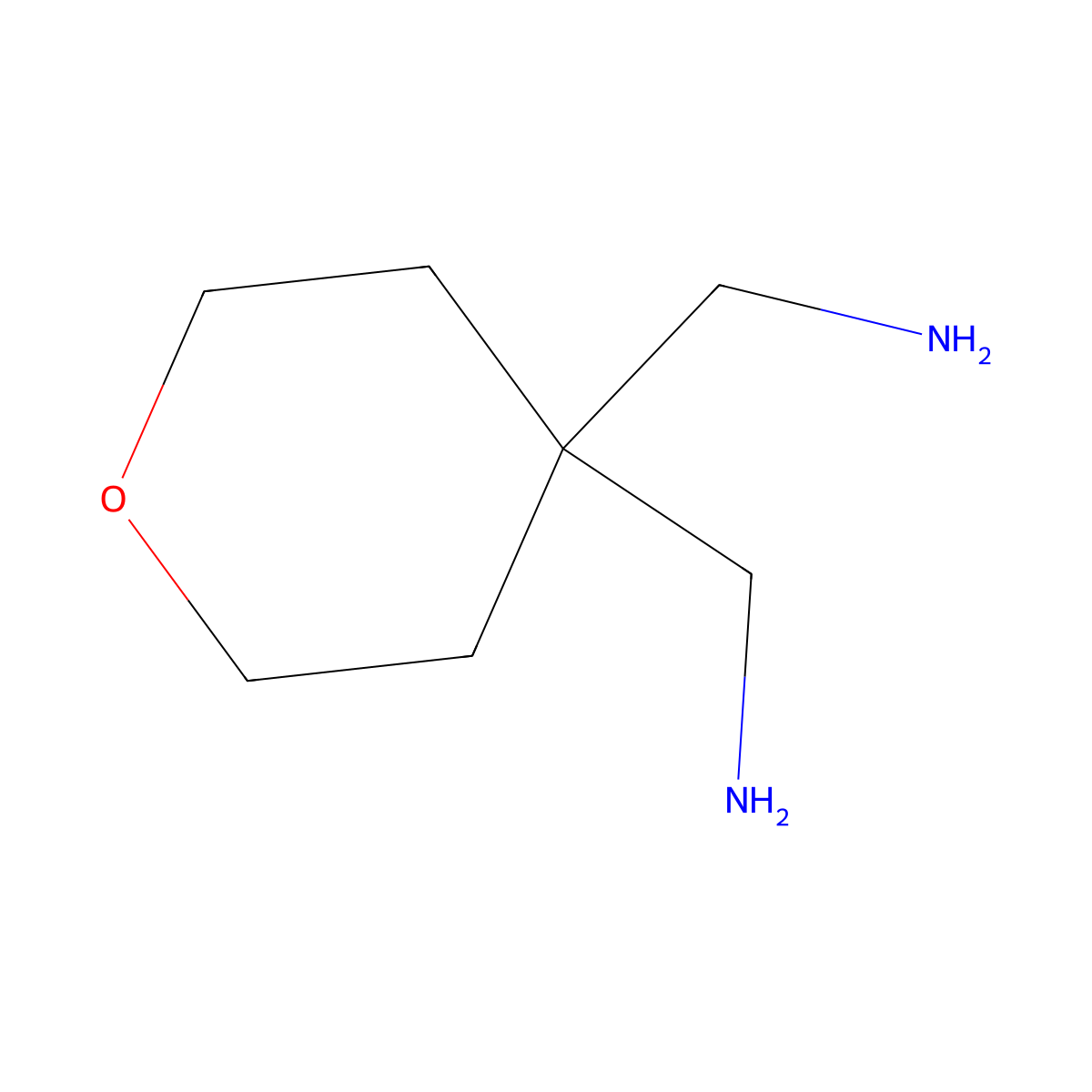 [4-(Aminomethyl)oxan-4-yl]methanamine molecular structure, CAS 119669-84-0