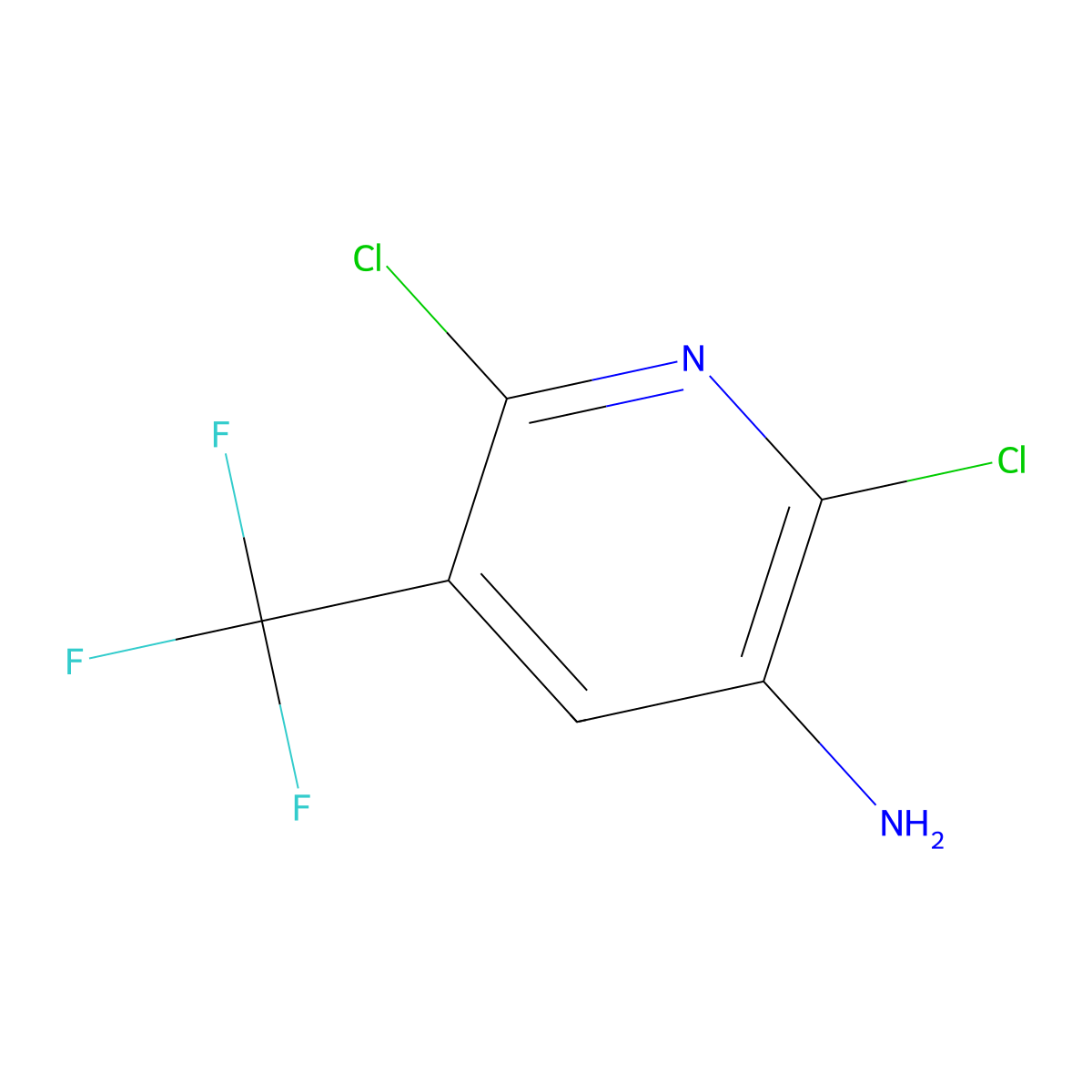 2,6-Dichloro-5-(trifluoromethyl)pyridin-3-amine molecular structure, CAS 1196698-33-5