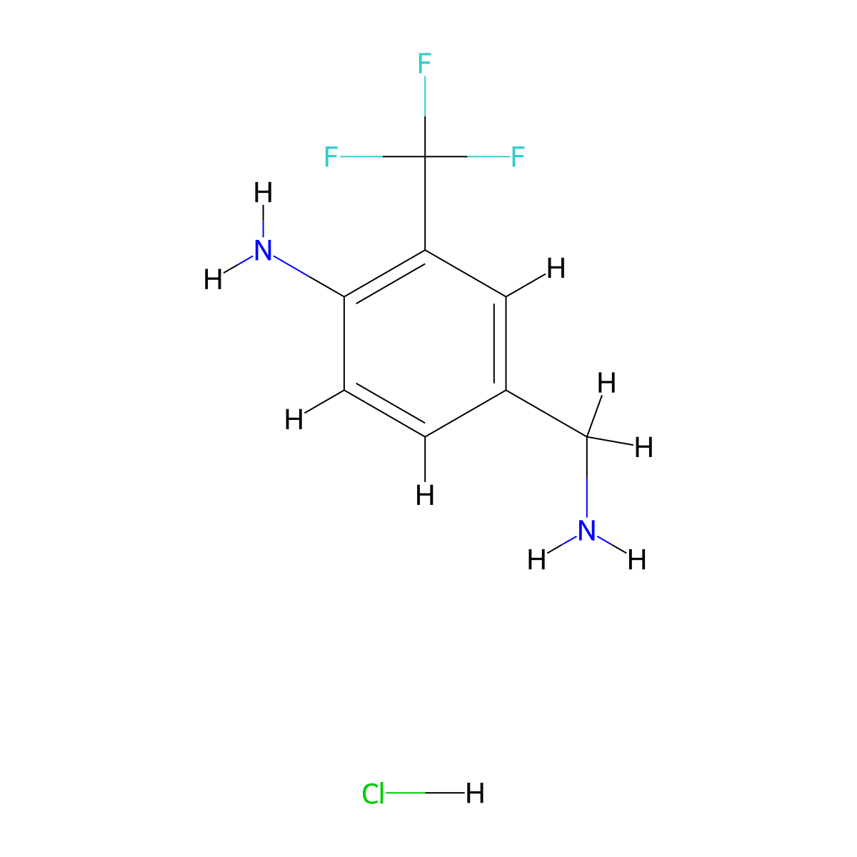 4-(Aminomethyl)-2-(trifluoromethyl)aniline Hydrochloride molecular structure, CAS 1196702-79-0