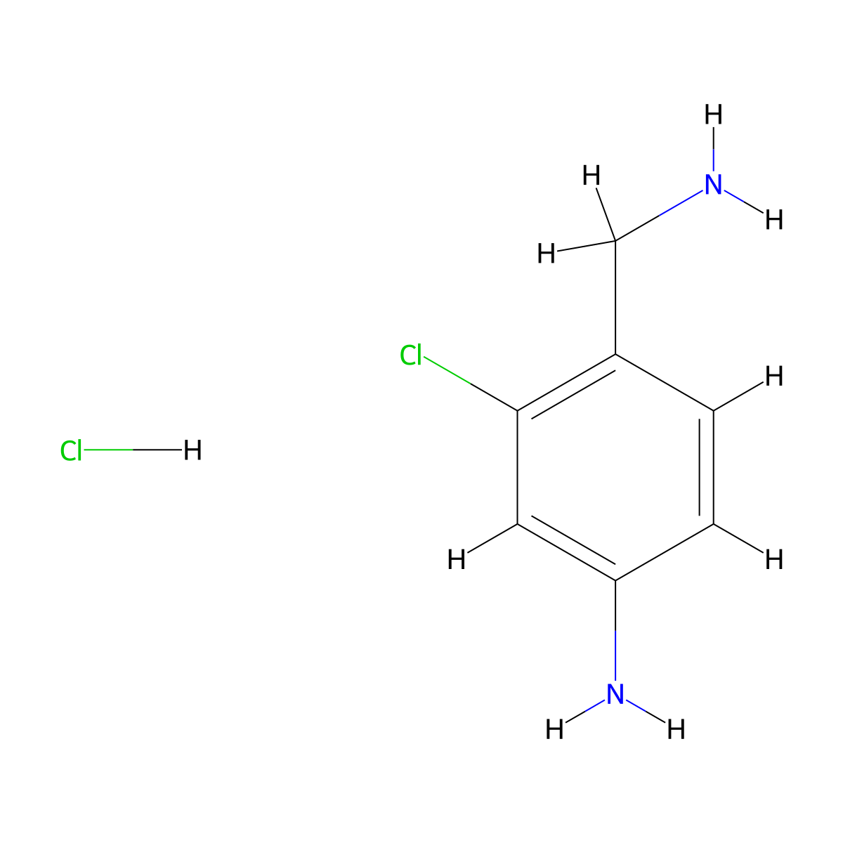 4-(Aminomethyl)-3-chloroaniline hydrochloride molecular structure, CAS 1196702-80-3