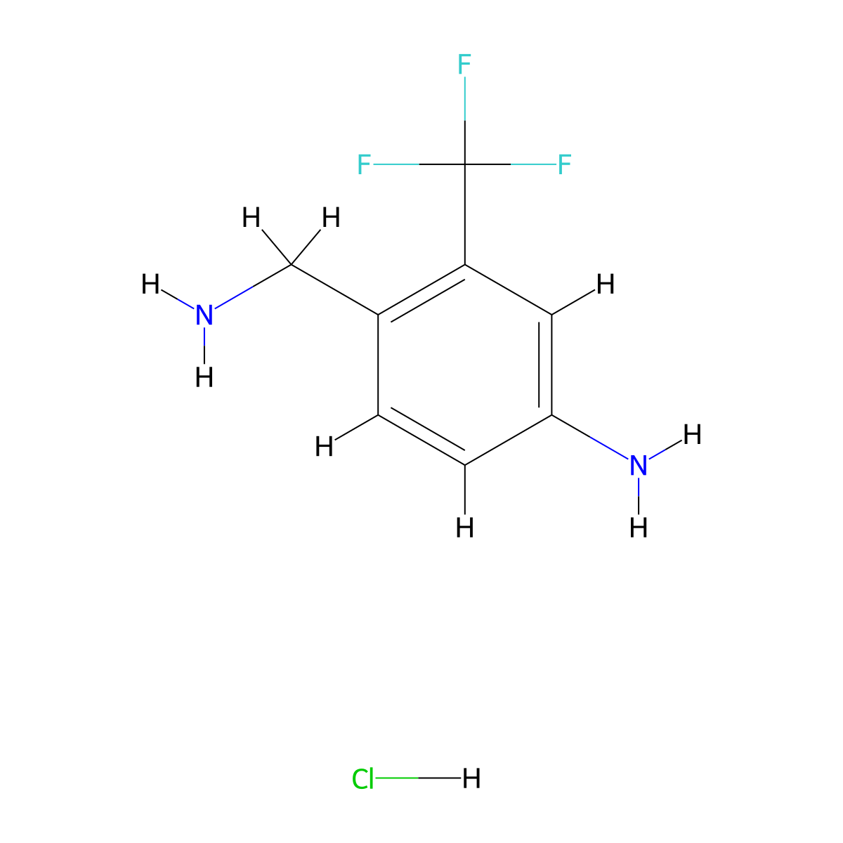 4-(Aminomethyl)-3-(trifluoromethyl)aniline hydrochloride molecular structure, CAS 1196702-81-4